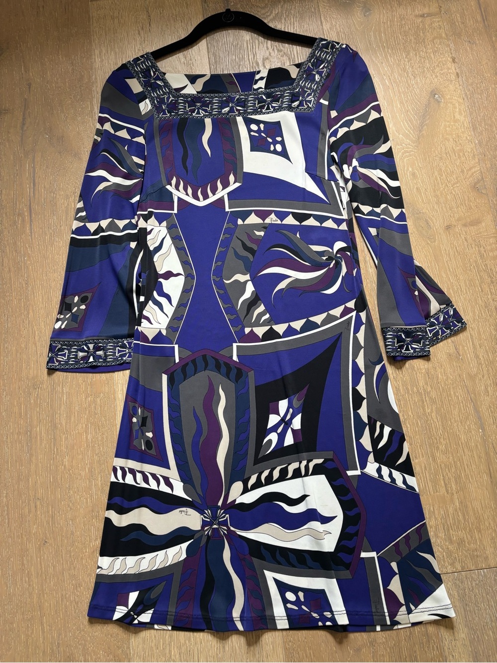 Pucci Abstract Print Purple A-Line Dress 34